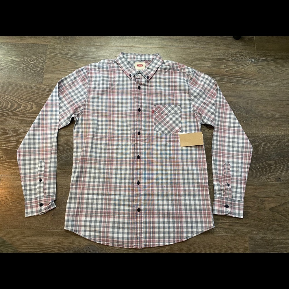 Levi’s Long Sleeve Button Up Plaid Shirt Sz Large